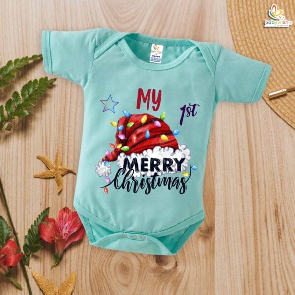 Babywish Christmas Romper Clothes My First Merry Christmas Bodysuits My 1st Merry Christmas - Image 2