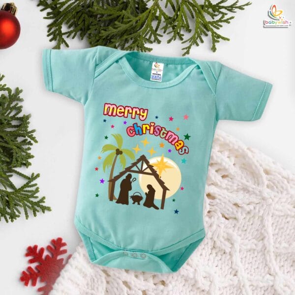 Babywish Christmas Romper Clothes My First Merry Christmas Bodysuits Merry Christmas Coconut Tree Print - Image 2