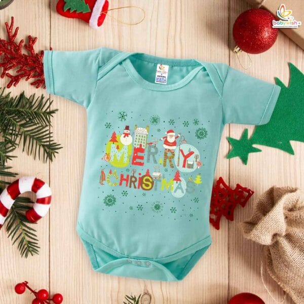 Babywish Christmas Romper Clothes My First Merry Christmas Bodysuits Merry Christmas With Santa - Image 2