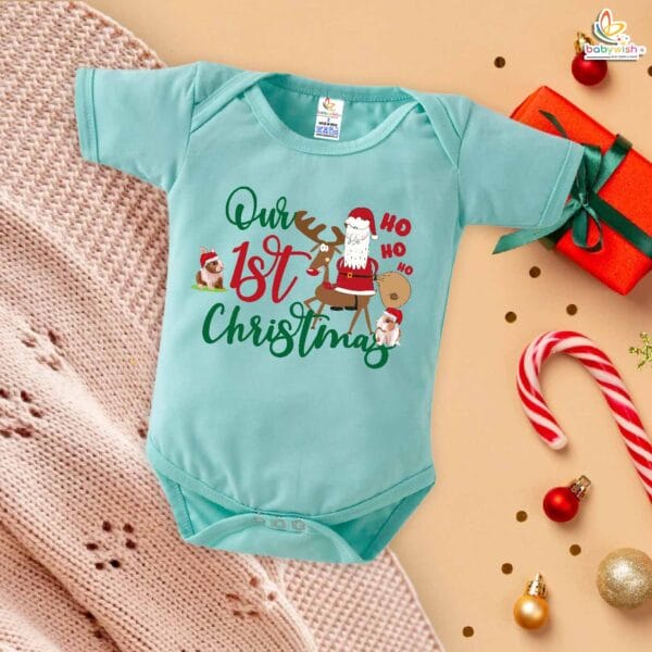 Babywish Christmas Romper Clothes My First Merry Christmas Bodysuits Our First Christmas of Festivals - Image 2