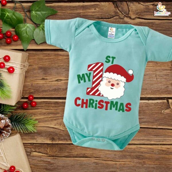Babywish Christmas Romper Clothes My First Merry Christmas Bodysuits 1st Christmas Santa Theme - Image 2