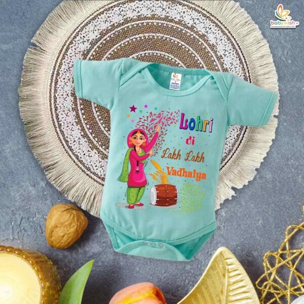 My First Lohri Romper | Lohri Di Vadhaiya Baby Bodysuit | Festive Outfit for Baby Boys & Girls – Babywish - Image 4