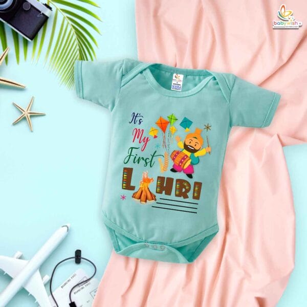 My First Lohri Romper | First Lohri Celebrations Baby Bodysuit | Festive Outfit for Baby Boys & Girls – Babywish - Image 4
