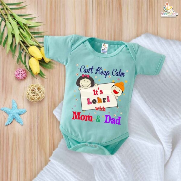 My First Lohri Romper | Baby Lohri Bodysuit for Boys & Girls | Can't Keep Calm It's Lohri Outfit | Festive Baby Clothes – Babywish - Image 4