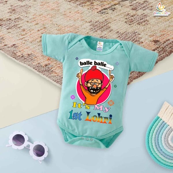 My First Lohri Romper | It's Lohri Time Baby Bodysuit for Boys & Girls | Newborn Lohri Festival Outfit & Traditional Babywear – Babywish - Image 4