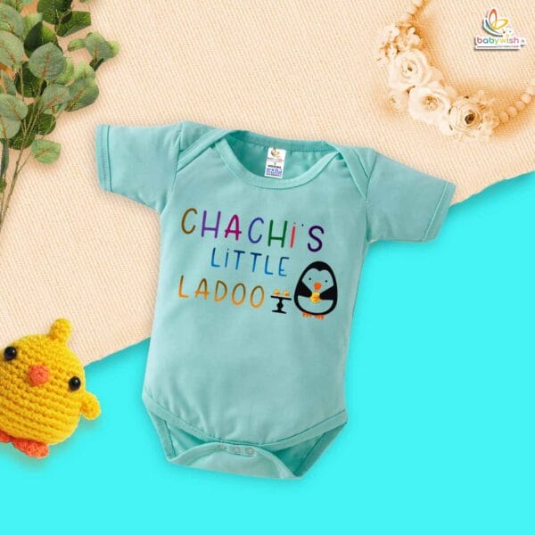 Chachi's Little Ladoo Baby Romper – Cute Chacha & Chachi Bodysuit | Indian Baby Outfit, Gift for Chachi, Newborn Onesie, Babywish - Image 2