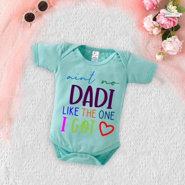 My Dadu & Dadi Baby Romper – Cute "Dadi Like the One I Got" Bodysuit – Newborn Grandparents Gift | Soft Cotton Baby Clothes – Babywish - Image 2
