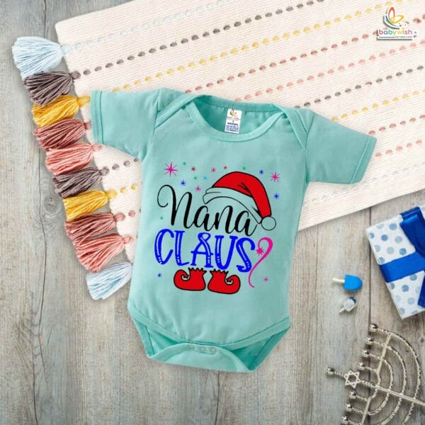 Nana Claus Baby Romper – Adorable Christmas Outfit for Grandpa & Baby Bonding | Holiday Gift Idea | Babywish - Image 2