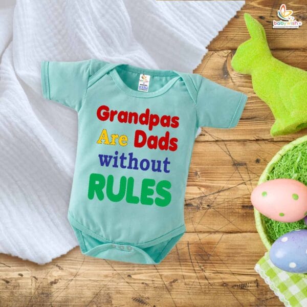 Grandpas Are Dads Without Rules – Funny Baby Romper for Grandfathers | Cute Baby Bodysuit Gift Idea | Babywish - Image 2