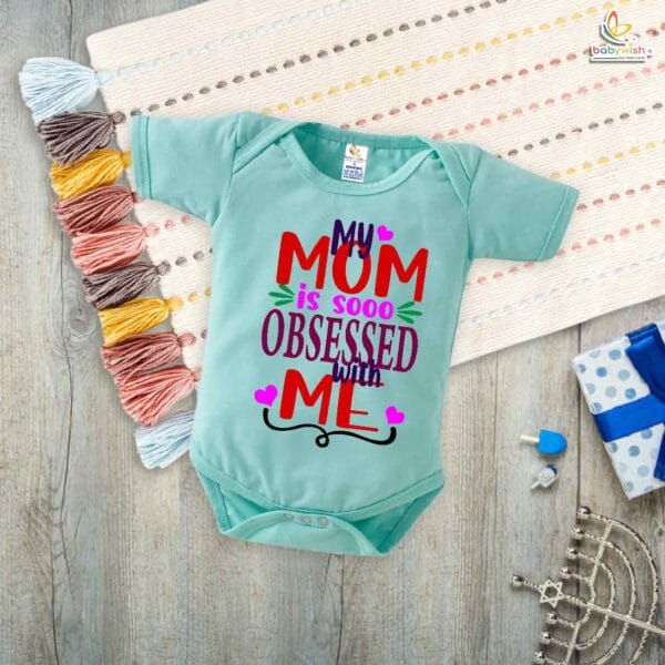 My Mom is So Obsessed With Me – Cute Mother Romper for Babies | Adorable Baby Bodysuit for Mom | Babywish - Image 4
