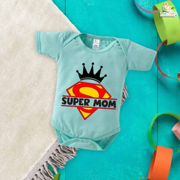Super Mom – Cute Mother Romper for Babies | Adorable Baby Bodysuit for Super Moms | Babywish - Image 4