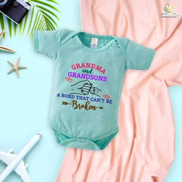 Grandma and Grandson – Cute Baby Romper Celebrating Grandmother & Grandson Bond | Newborn Outfit for Grandma | Babywish - Image 2