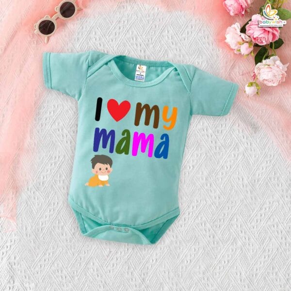 I Love My Mama – Adorable Mama & Maami Romper for Babies | Cute Baby Bodysuit for Mom & Aunt | Babywish - Image 2