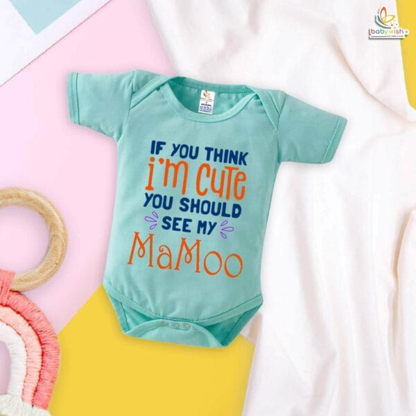 If You Think I'm Cute, You Should See My Mama & Maami – Funny Baby Romper & Bodysuit for Newborns & Infants | Babywish - Image 2