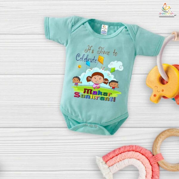 It’s Time to Celebrate – My First Makar Sankranti Baby Romper & Bodysuit for Newborns | Festive Baby Clothes for Makar Sankranti | Babywish - Image 2