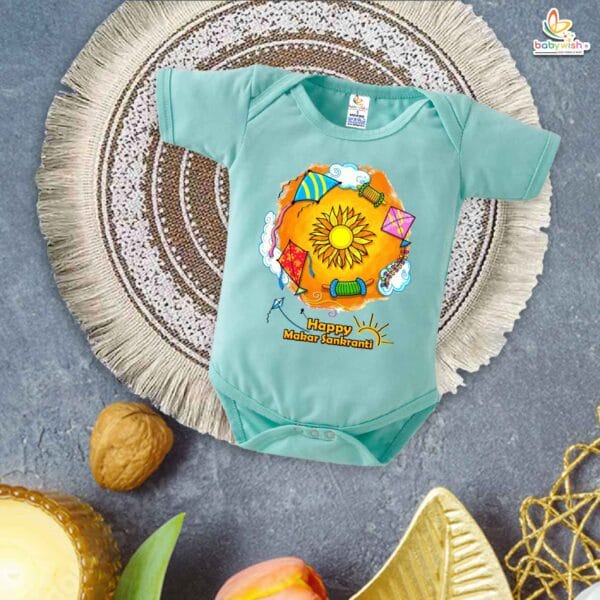 My First Makar Sankranti Baby Rompers & Bodysuits – Traditional Festival Outfit for Newborns & Infants | Babywish - Image 2