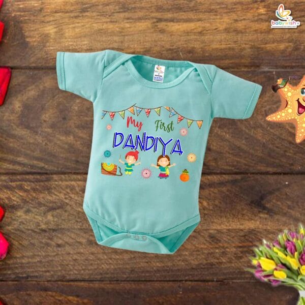 Babywish Baby Navratri Romper Bodysuit My First Dussehra My First Dandiya - Image 4