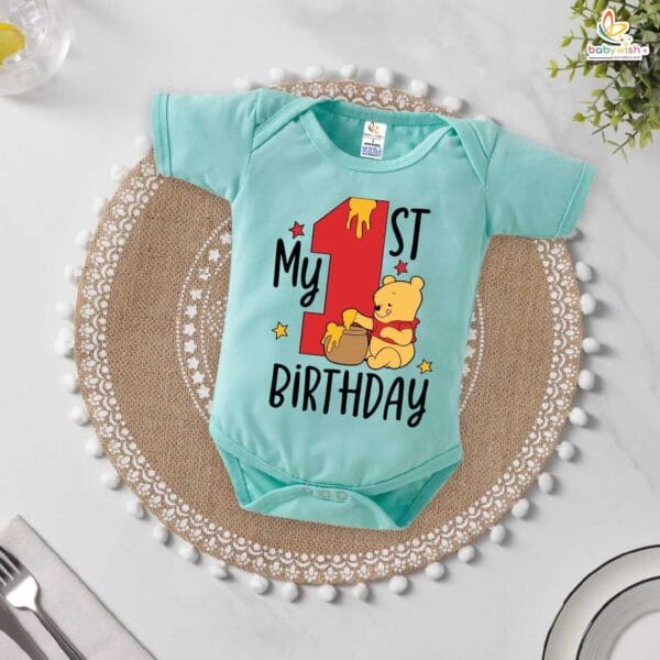 My First Birthday Romper – Adorable 1st Birthday Bodysuit for Baby Boys & Girls | Cute Infant Birthday Outfit by Babywish - Image 4