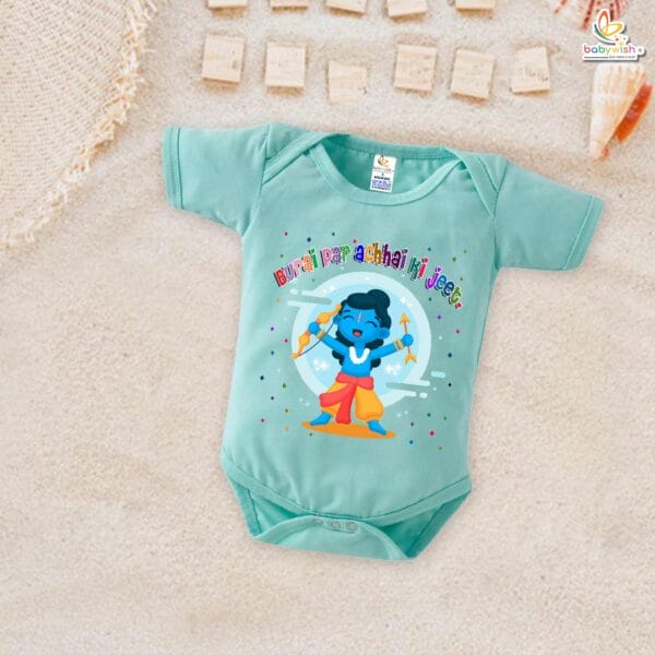 Babywish Baby Navratri Romper Bodysuit My First Dussehra Burai Par Achhai ki Jeet - Image 4