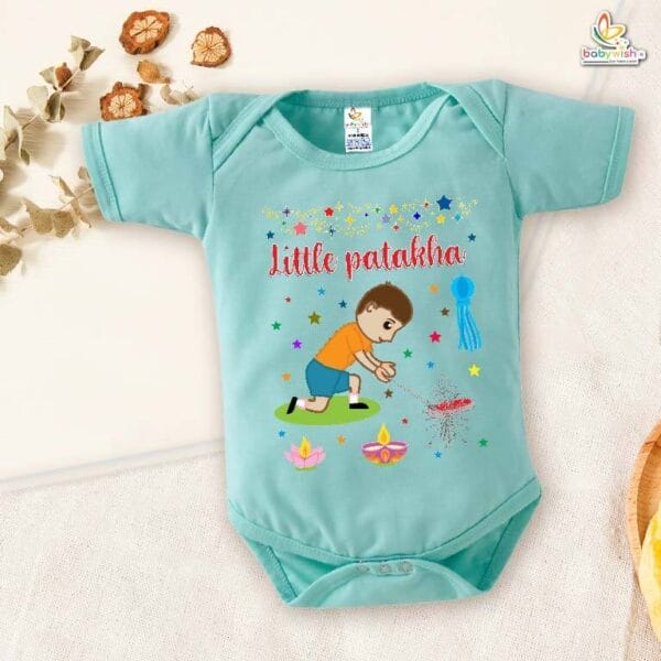 Babywish Baby Diwali Romper Bodysuit My First Diwali Little Patakha - Image 4
