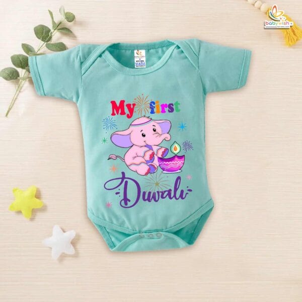 Babywish Baby Diwali Romper Bodysuit My First Diwali First Diwali - Image 4