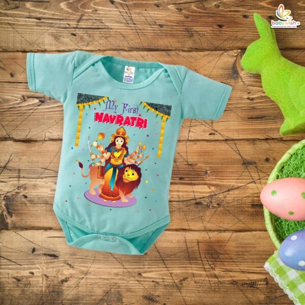 Babywish Baby Navratri Romper Bodysuit My First Dussehra My First Navratri Print - Image 4