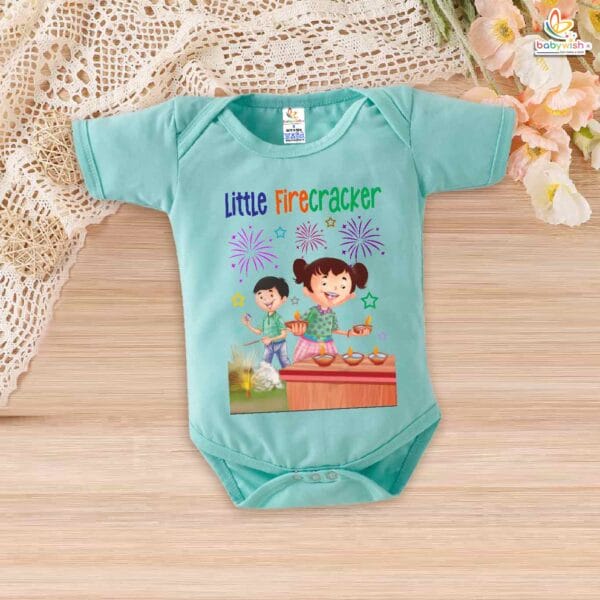 Babywish Baby Diwali Romper Bodysuit My First Diwali Little Firecracker - Image 4