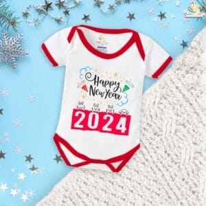 Babywish New Year Romper Clothes My First New Year Bodysuits 2024 Crackers Print