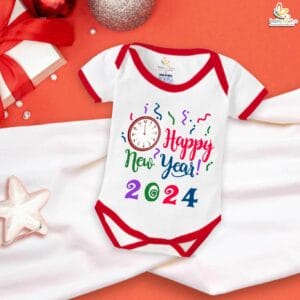 Babywish New Year Romper Clothes My First New Year Bodysuits Happy New Year Clock Print