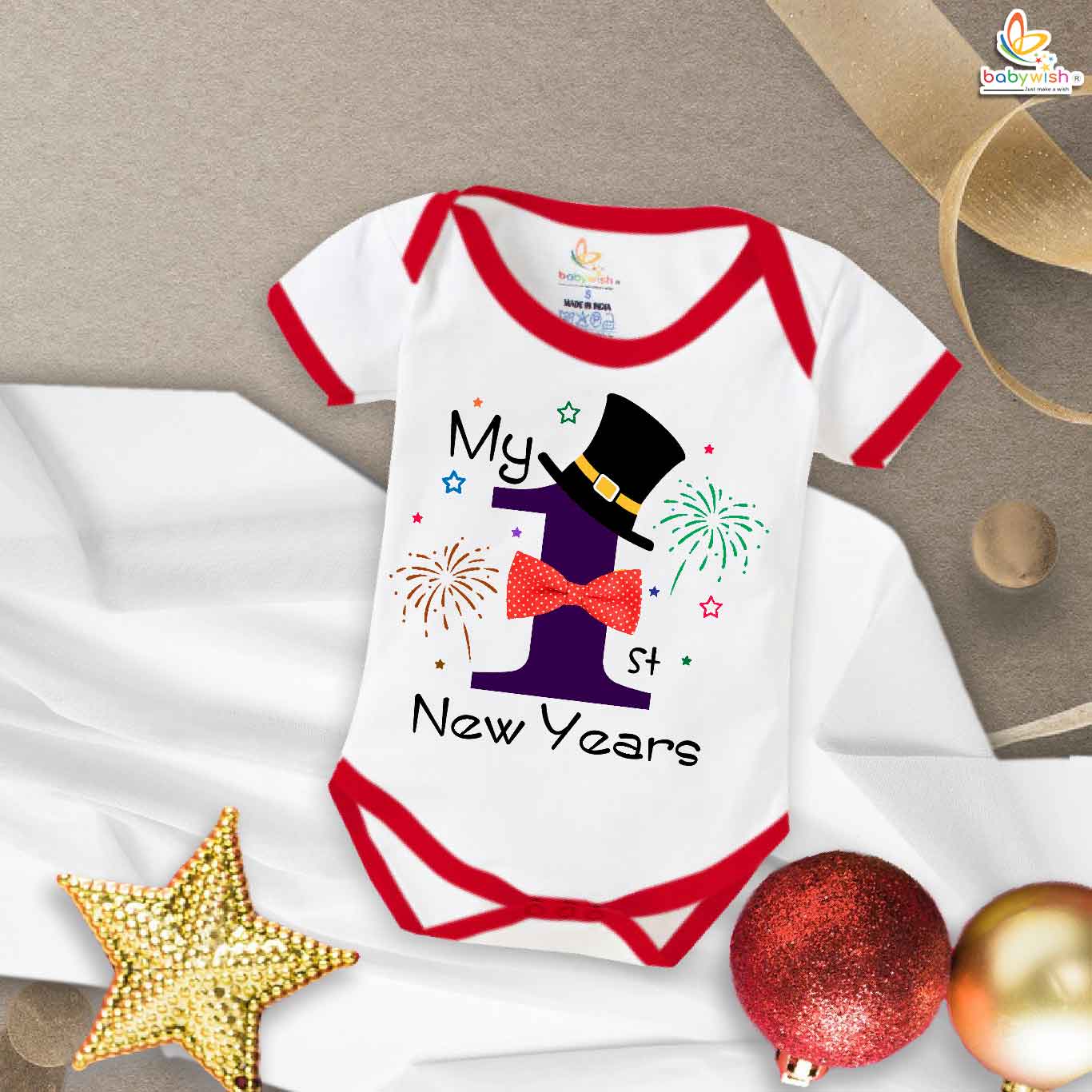 Babywish New Year Romper Clothes My First New Year Bodysuits New Year Celebrations with Crackers