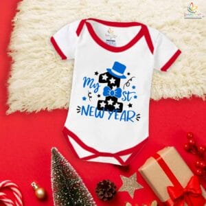 Babywish New Year Romper Clothes My First New Year Bodysuits My First New Year in Purple Printed