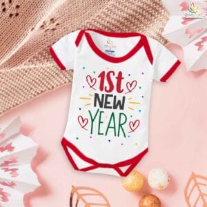 Babywish New Year Romper Clothes My First New Year Bodysuits 1st New Year Heart Printed