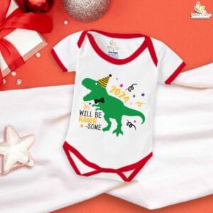 Babywish New Year Romper Clothes My First New Year Bodysuits Will Be Rawr Some 2024