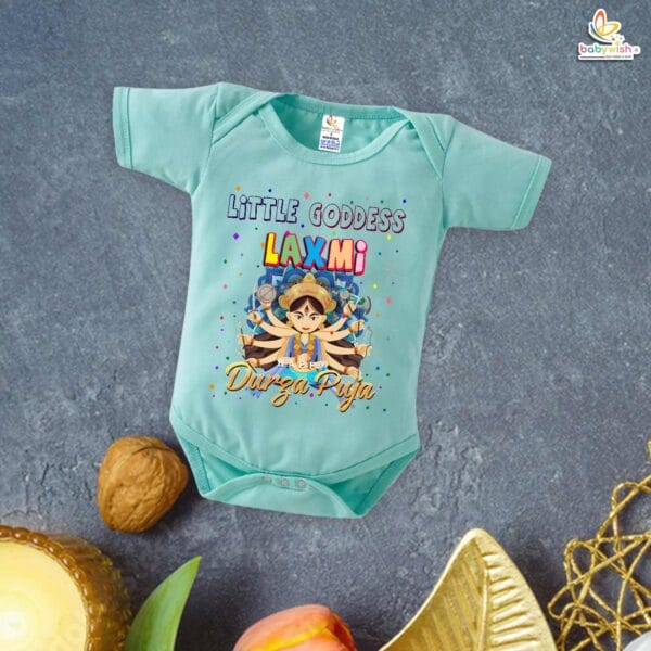 Babywish Baby Navratri Romper Bodysuit My First Dussehra Little Goddess Laxmi - Image 4