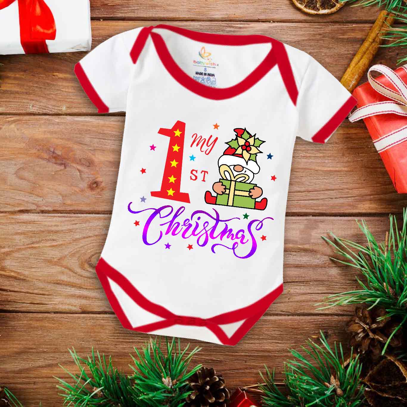 Babywish Christmas Romper Clothes My First Merry Christmas Bodysuits My First Christmas Star Print