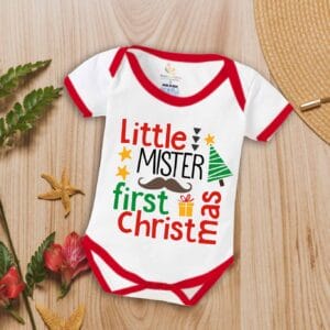 Babywish Christmas Romper Clothes My First Merry Christmas Bodysuits Little Mister First Christmas