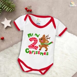 Babywish Christmas Romper Clothes My First Merry Christmas Bodysuits Second Christmas Deer Print