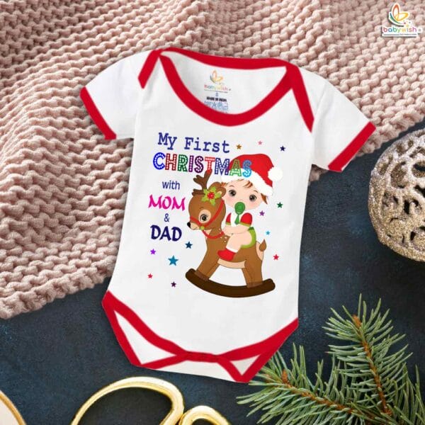 Babywish Christmas Romper Clothes My First Merry Christmas Bodysuits My First Christmas with My Parents