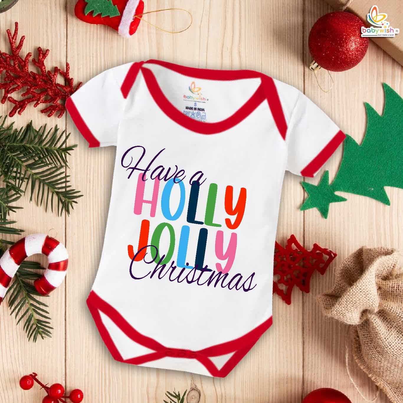 Babywish Christmas Romper Clothes My First Merry Christmas Bodysuits Have a Holly Jolly Christmas