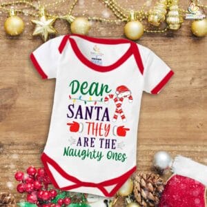 Babywish Christmas Romper Clothes My First Merry Christmas Bodysuits Dear Santa They Are Naughty One