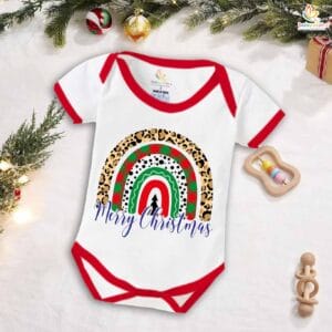 Babywish Christmas Romper Clothes My First Merry Christmas Bodysuits Merry Christmas Round Tree Print