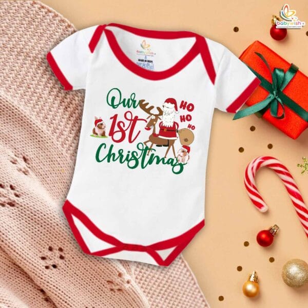 Babywish Christmas Romper Clothes My First Merry Christmas Bodysuits Our First Christmas of Festivals