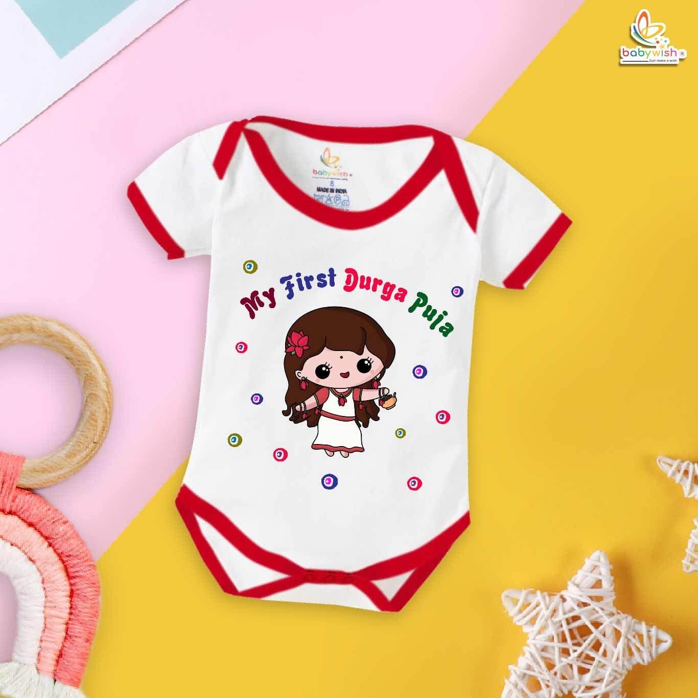 Babywish Baby Navratri Romper Bodysuit My First Dussehra First Durga pooja festivals