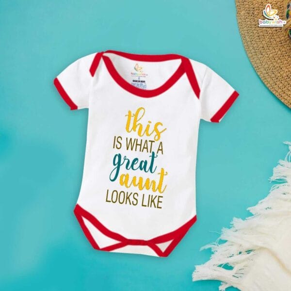 This is What a Great Aunt Looks Like Romper – Bua Bodysuit for Baby – Cute Baby Clothes for Auntie’s Little One – Soft Cotton Infant Outfit – Babywish