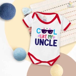 Cool Like My Uncle Baby Romper – Funny Chacha & Chachi Bodysuit | Indian Baby Outfit, Gift for Uncle, Newborn Onesie, Babywish