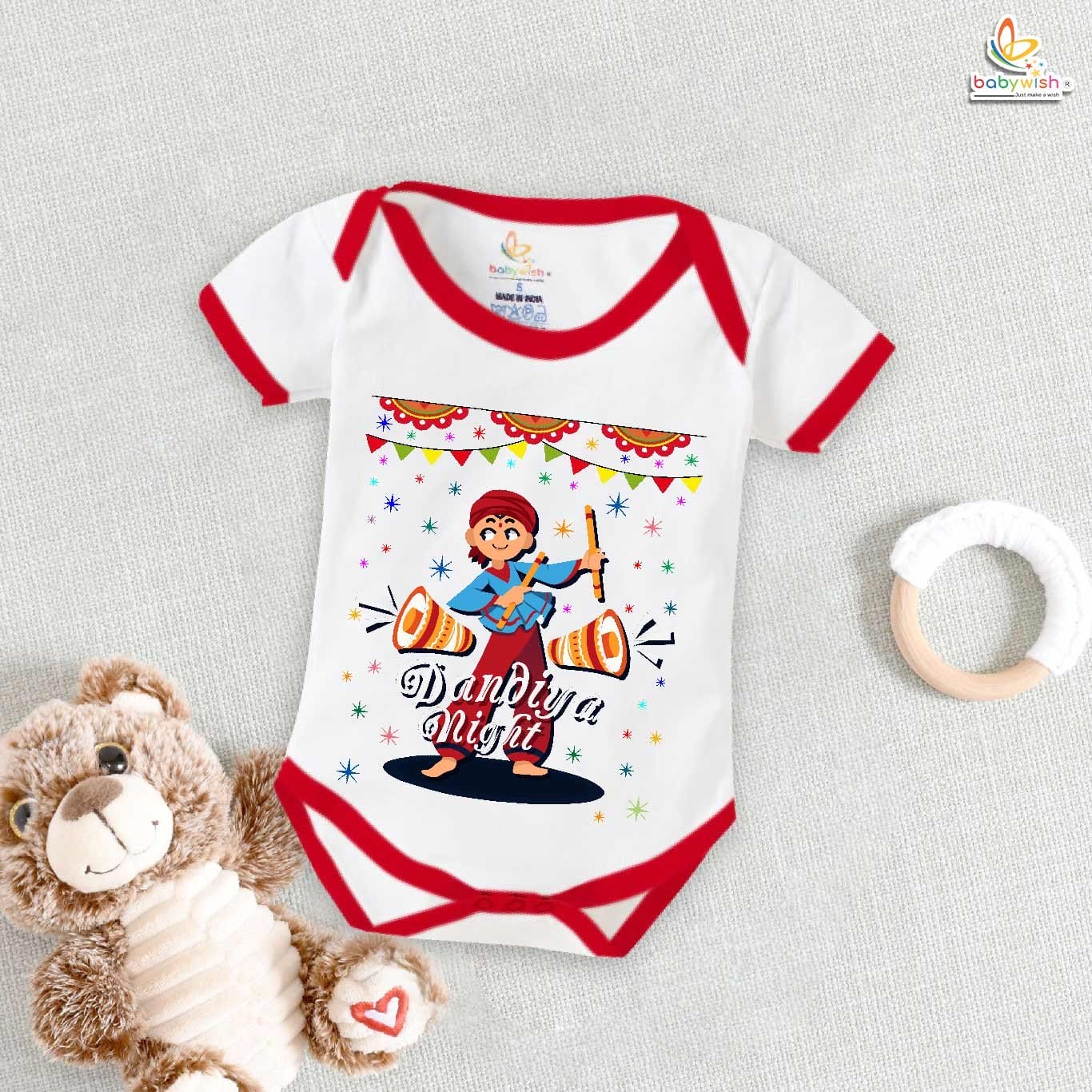 Babywish Baby Navratri Romper Bodysuit My First Dussehra Dandiya Night in Navratri