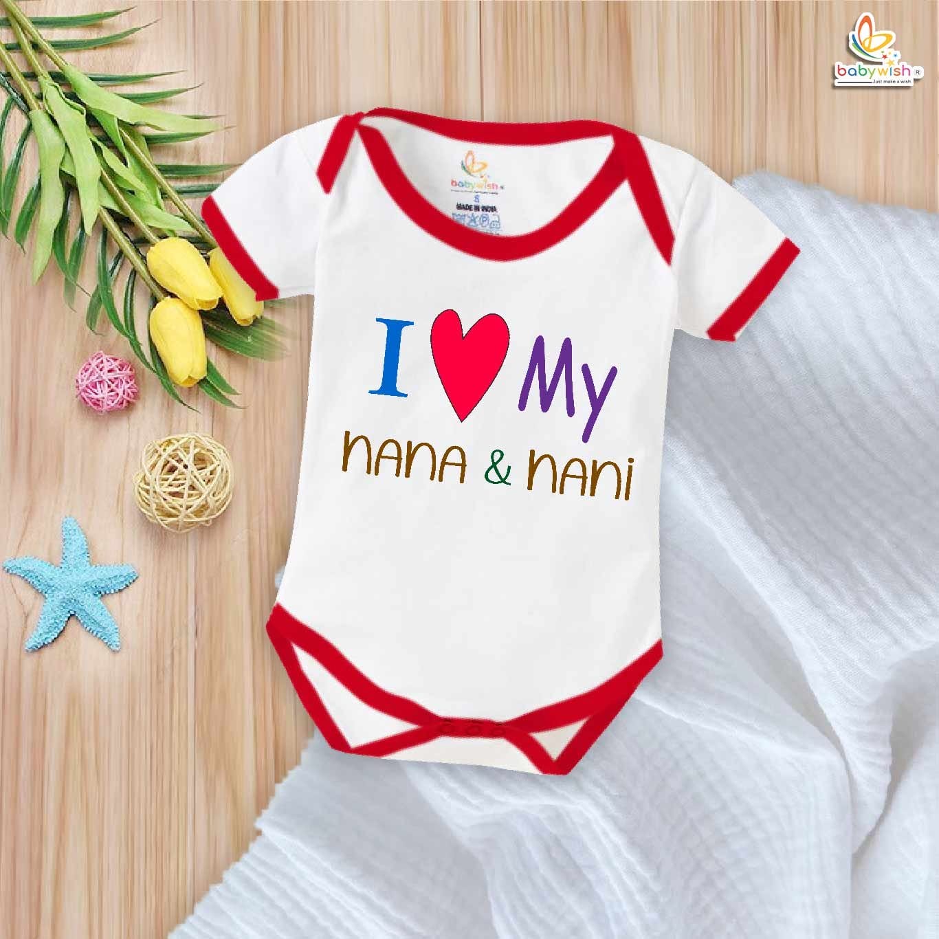 Babywish Naanu & Naani Romper Clothes Naanu & Naani Bodysuits I love My Nana & Nani