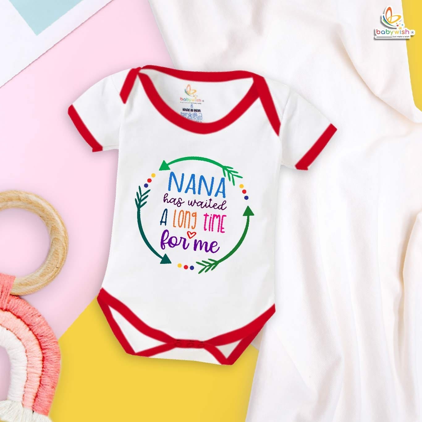Babywish Naanu & Naani Romper Clothes Naanu & Naani Bodysuits Nana has waited a long time for me