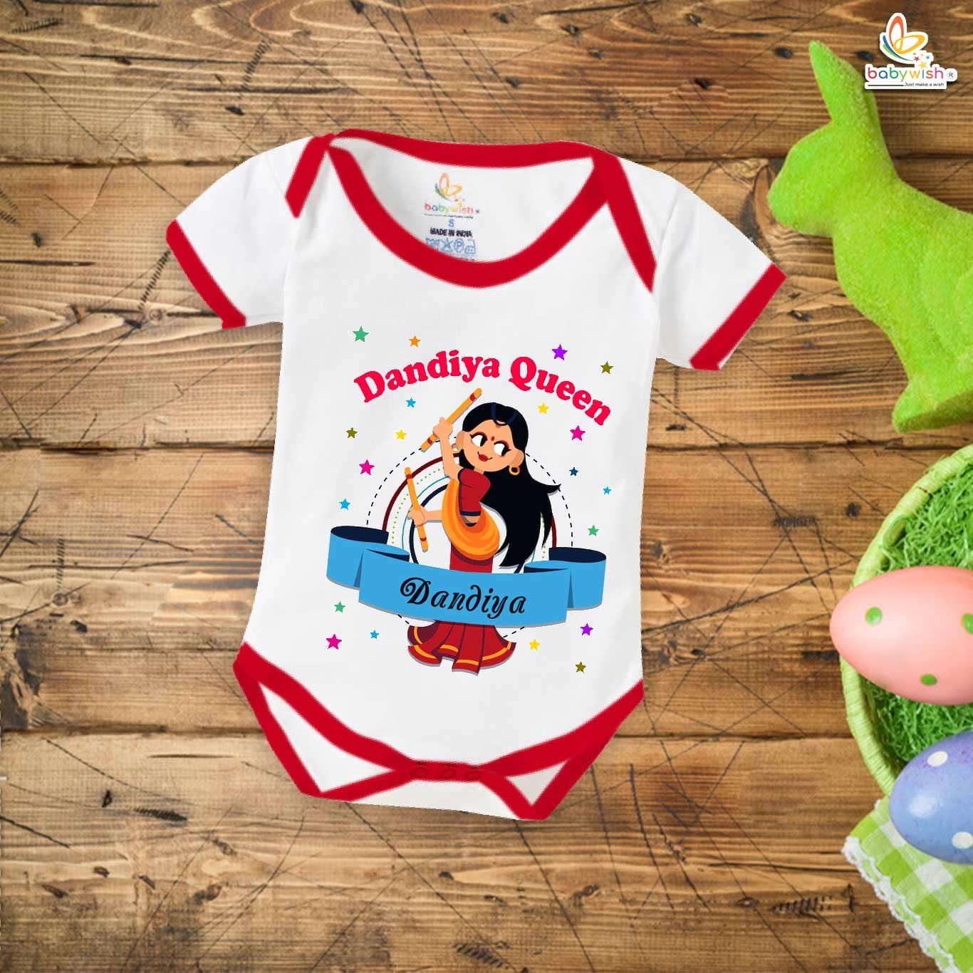 Babywish Baby Navratri Romper Bodysuit My First Dussehra Dandiya Queen