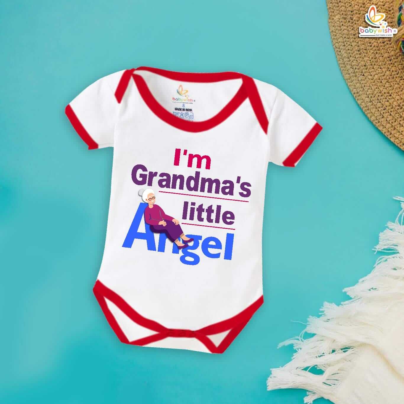 Babywish Grandmother Romper Clothes Grandmother Bodysuits GRANDMA's LITTLE ANGEL